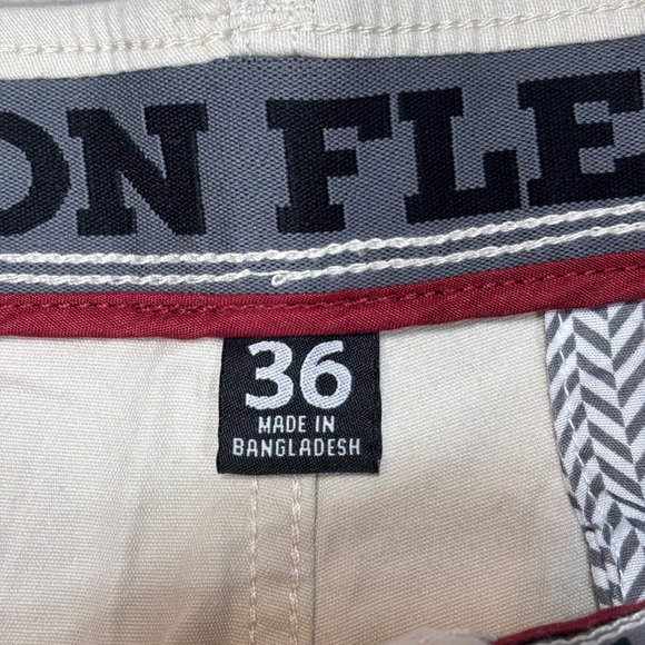 NEW Iron Co Mens Shorts Chinos Khakis 36 Flat Front Stretch Flex Comfort READ - Picture 4 of 6